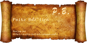 Peitz Bálint névjegykártya